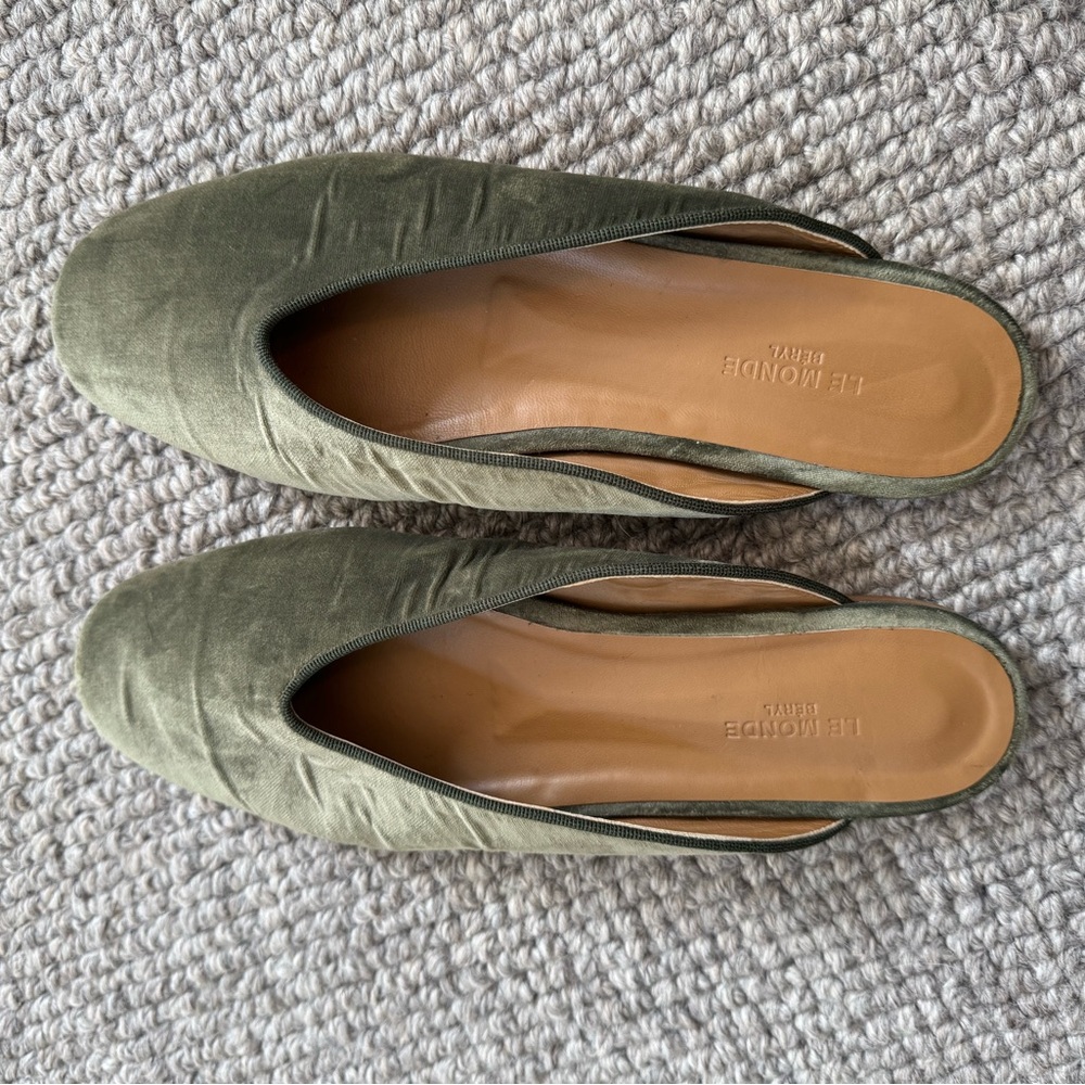 Olive Le Monde Beryl green velvet Women's Shoes